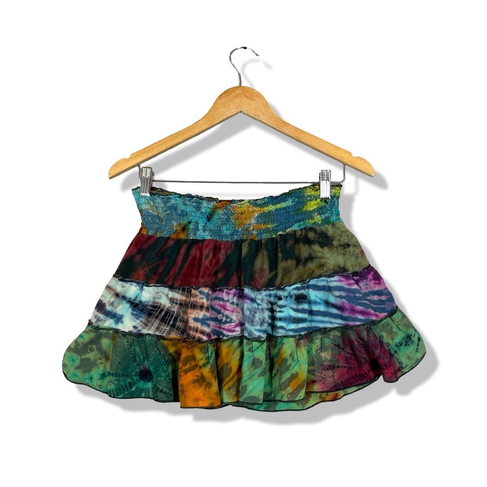 Culture Shop Mini Skirt Womens One Size Multicolor Tie Dye Boho Hippie Festival